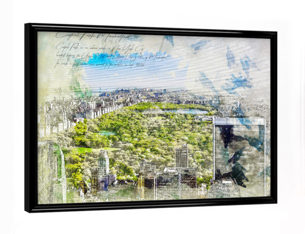 Poster mit schwarzem Rahmen "Central Park, New York" artboxONE - Städte / New York,Architektur,Reise / Länder
