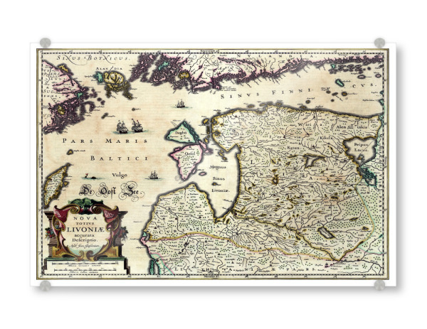 Acrylglasbild "Karte von Baltikum" artboxONE - Kartografie - Karte,Plan,Antik,Retro,Alt,Karten,Karte der welt,Illustration,Gemeinfrei,Baltikum,Europa