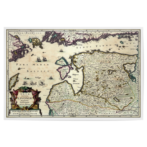 Poster "Karte von Baltikum" artboxONE - Kartografie - Karte,Plan,Antik,Retro,Alt,Karten,Karte der welt,Illustration,Gemeinfrei,Baltikum,Europa
