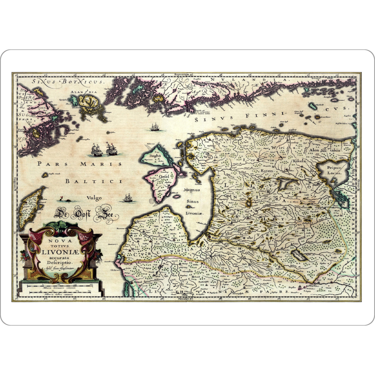 Tischset "Karte von Baltikum" artboxONE - Kartografie - Karte,Plan,Antik,Retro,Alt,Karten,Karte der welt,Illustration,Gemeinfrei,Baltikum,Europa