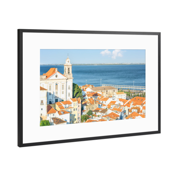 Poster mit Rahmen Schwarz (Metallic) "Dächer von Lissabon" artboxONE - Städte,Reise,Architektur,Reise / Länder,Städte / Weitere