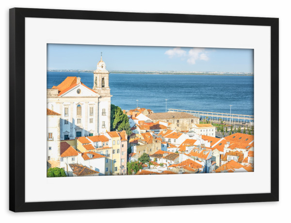 Poster mit Rahmen schwarz "Dächer von Lissabon" artboxONE - Städte,Reise,Architektur,Reise / Länder,Städte / Weitere