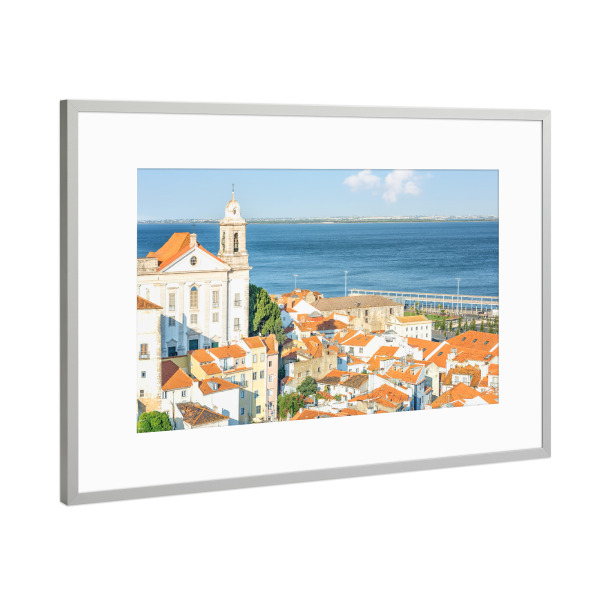 Poster mit Rahmen Silber "Dächer von Lissabon" artboxONE - Städte,Reise,Architektur,Reise / Länder,Städte / Weitere