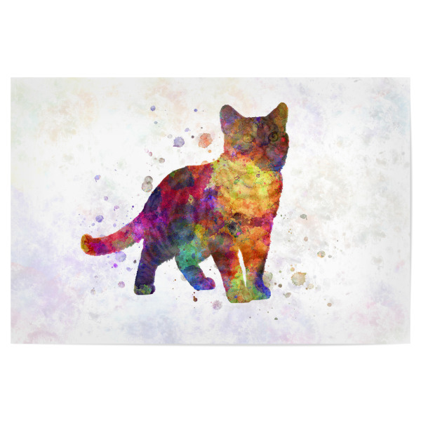 Poster "Amerikanisch Kurzhaar in Aquarell" artboxONE - Tiere,Abstrakt - Katze,Haustier,Katze,Tier,Aquarell,Zeichnung,Kinderdekoration,Dekoration