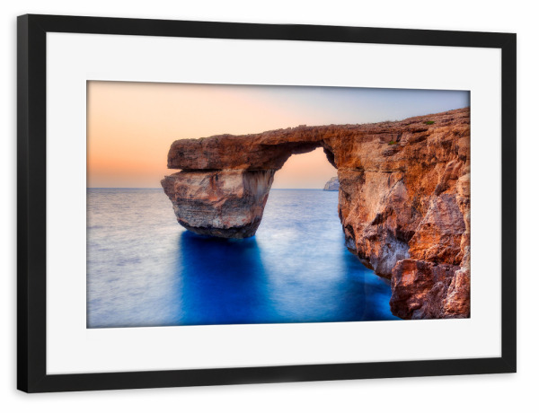 Poster mit Rahmen schwarz "Das Azure Window, Malta" artboxONE - Reise / Strand und Meer