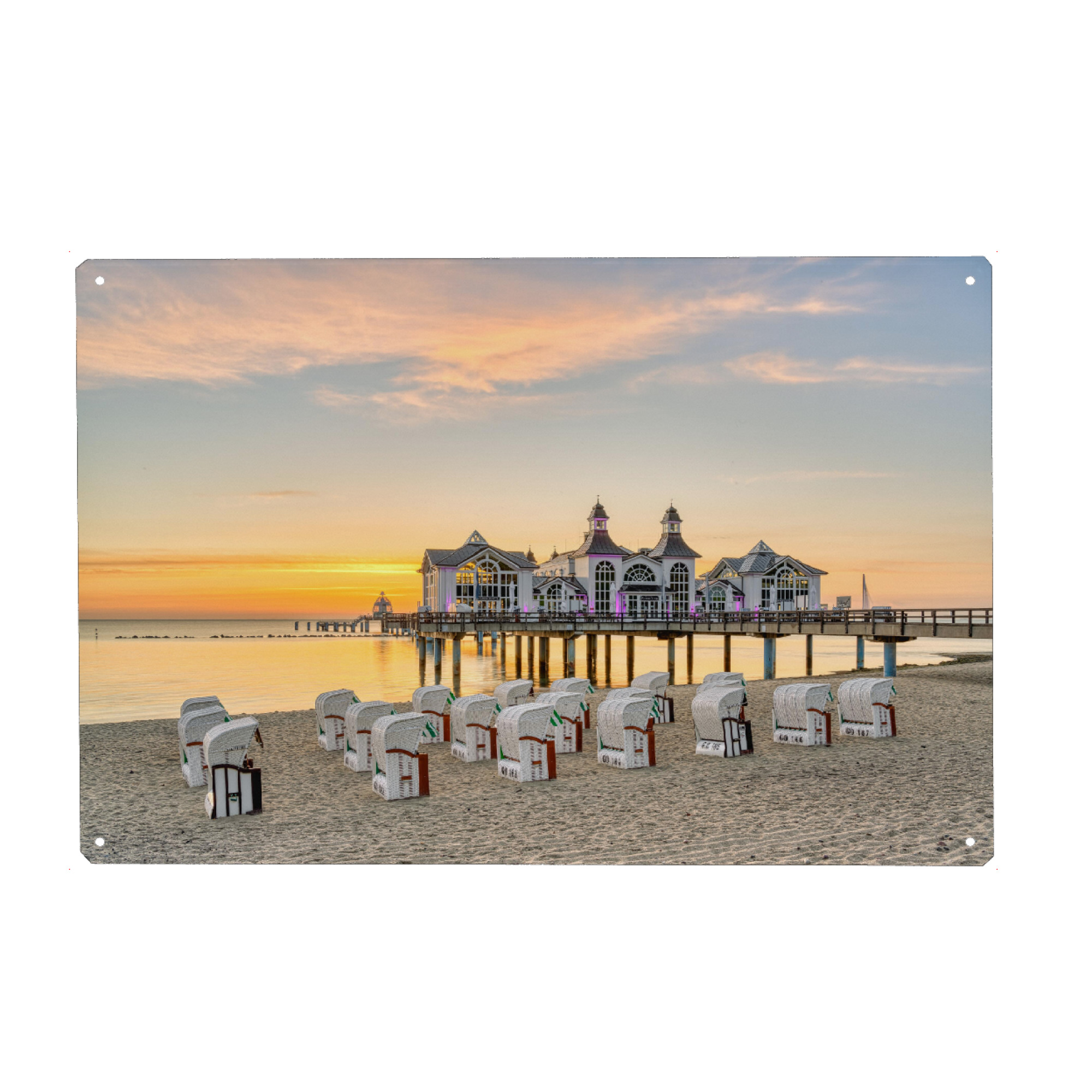 Metall Poster "Seebrücke Sellin auf Rügen" artboxONE - Reise,Architektur,Reise / Strand und Meer