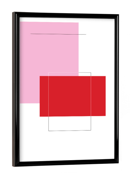 Poster mit schwarzem Rahmen "Graphic art red" artboxONE - Abstrakt,Geometrie