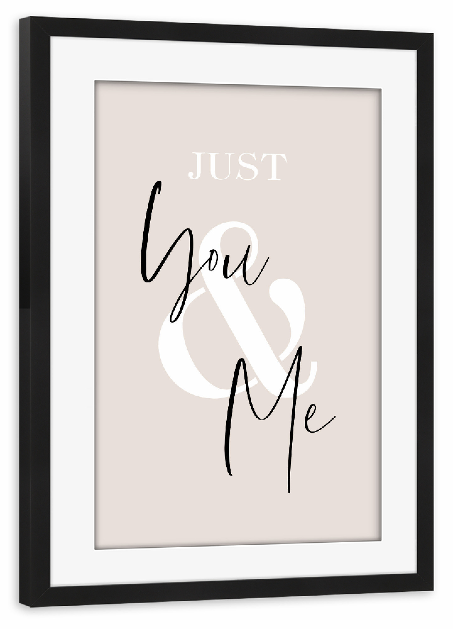 Poster mit Rahmen schwarz "Nur Du & Ich" artboxONE - Typografie