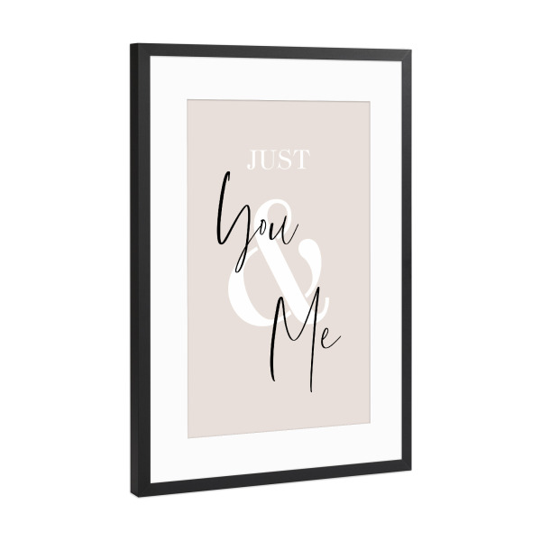 Poster mit Rahmen Schwarz (Metallic) "Nur Du & Ich" artboxONE - Typografie
