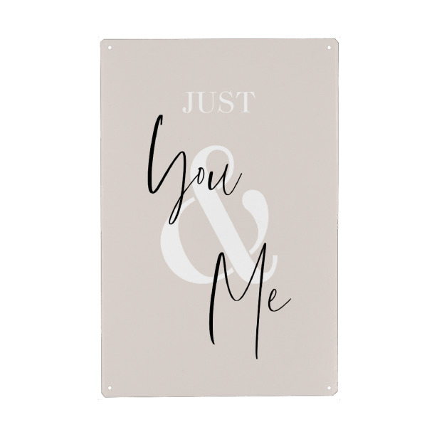 Metall Poster "Nur Du & Ich" artboxONE - Typografie