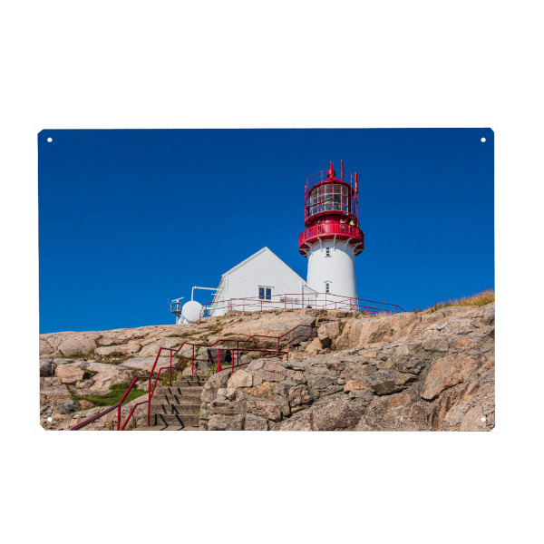 Metall Poster "Felsen und Leuchtturm" artboxONE - Natur,Reise,Architektur,Reise / Strand und Meer,Reise / Länder
