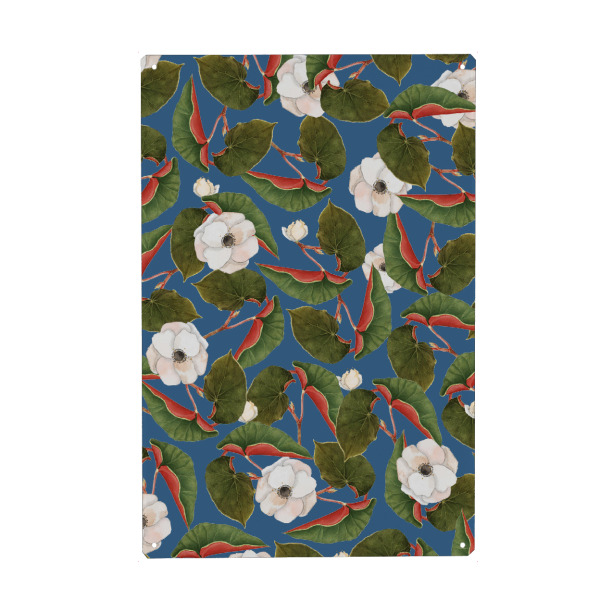 Metall Poster "Saundarya" artboxONE - Natur,Floral - Grafik,Aquarell,Muster,Vektor,Blumen,Natur,Kräuter,Schönheit,Tropisch,Exotisch,Lotus,Blumen