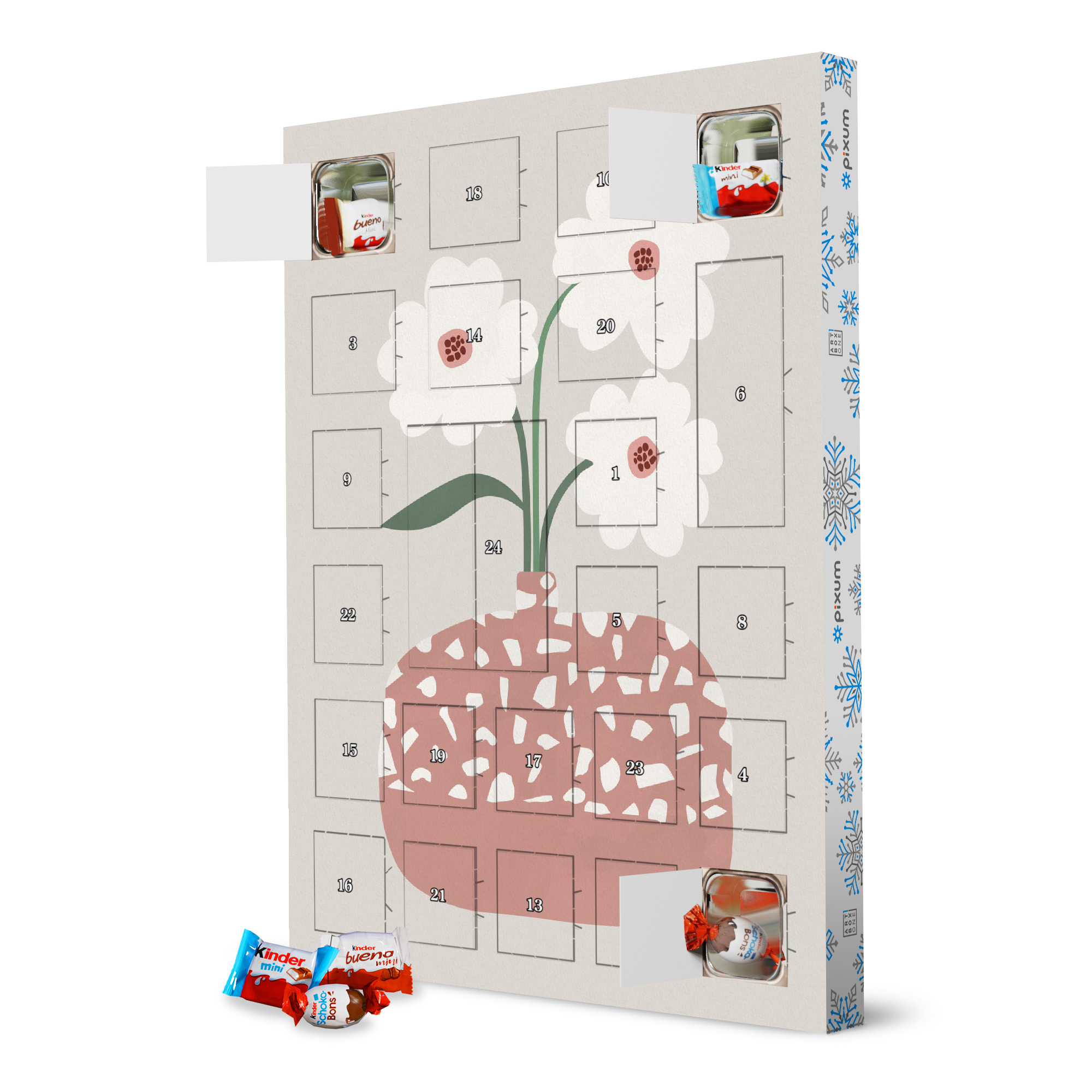 Adventskalender XXL mit Produkten von Kinder Terrazzo & Blumen artboxONE Adventskalender Natur