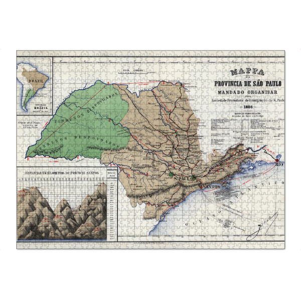 Puzzle Ravensburger "Karte von São Paulo" artboxONE - Kartografie