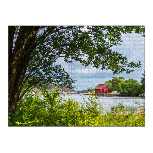 Puzzle Ravensburger "Baum, Wasser und Haus" artboxONE - Natur,Reise,Reise / Strand und Meer,Reise / Länder