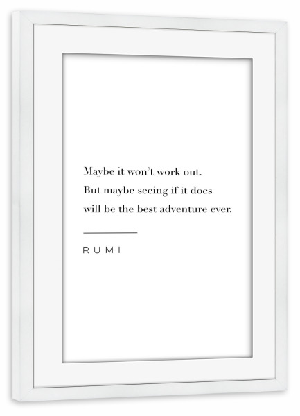 Poster mit Rahmen weiß "Das beste Abenteuer aller Zeiten" artboxONE - Typografie