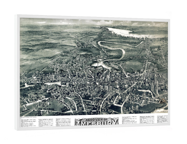 Poster mit weißem Rahmen "Amesbury-Massachusetts-Karte" artboxONE - Kartografie - Karte,Flach,Jahrgang,Stadt,Alte,Retro,Reise