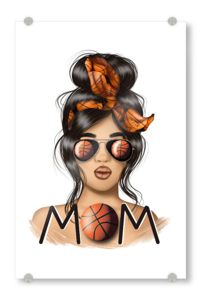 Acrylglasbild "Mutter-Basketball-Illustration" artboxONE - Menschen,Fashion,Sport,Sport / Sommerspiele,Für Mama