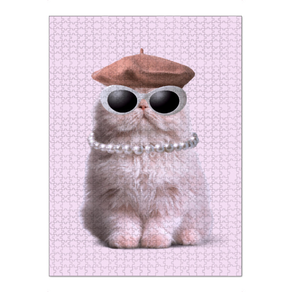 Puzzle Ravensburger "Mode-Katze" artboxONE - Tiere,Fashion,Lustig