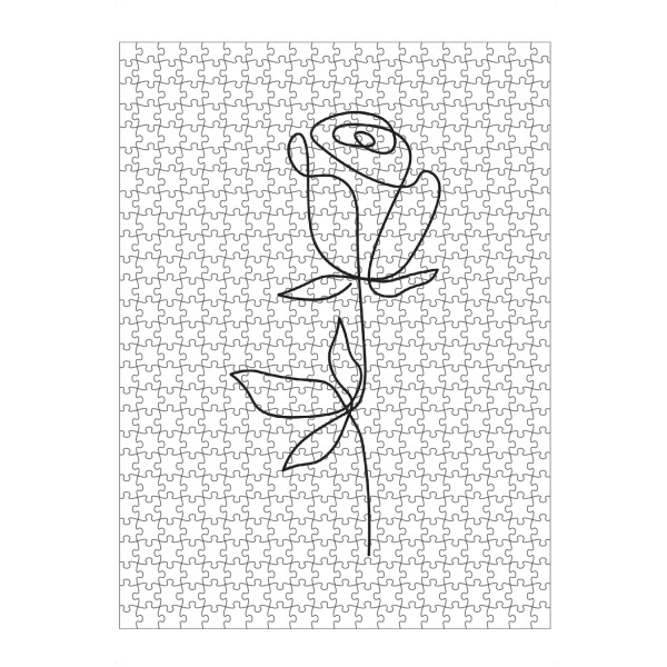artboxONE Puzzle "Abstraktes one line Blumendesign" artboxONE - Floral,Schwarzweiß