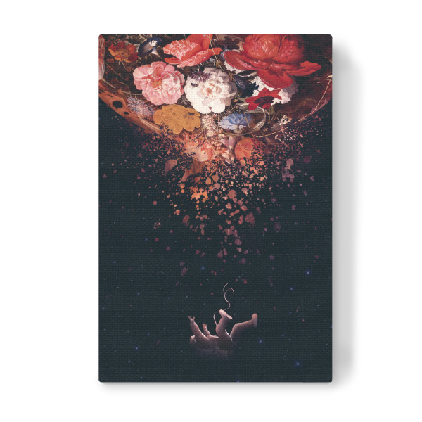 Leinwandbild "Enkel Dika - Beautiful Illusion" artboxONE - Natur,Männer,Galaxy - Astronaut,Weltall,Blumen,Blüten,Blume,Galaxie,All,Planet,Collage