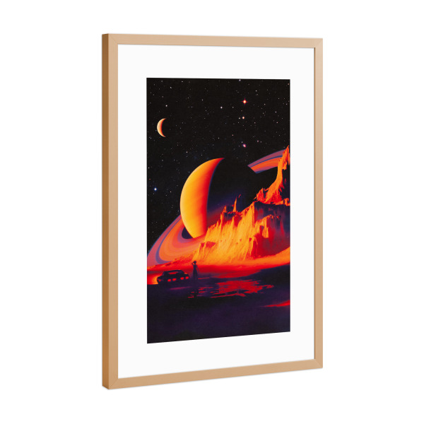 Poster mit Rahmen Kupfer "Wie bin ich hier gelandet" artboxONE - Reise,Automobile,Fiktion,Galaxy