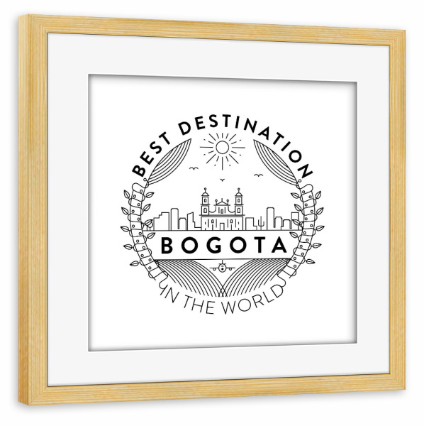 Poster mit Rahmen kiefer "Bogota-Abzeichen" artboxONE - Städte,Reise