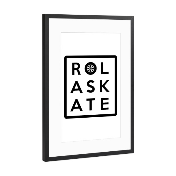 Poster mit Rahmen Schwarz (Metallic) "RollerSkate-Buchstabenraster" artboxONE - Typografie