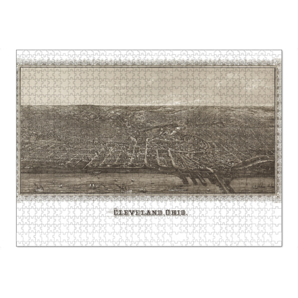 Puzzle Ravensburger "Alte Karte von Cleveland - Ohio" artboxONE - Kartografie - Karte,Plan,Antik,Retro,Alt,Karten,Karte der welt,Illustration,Ohio