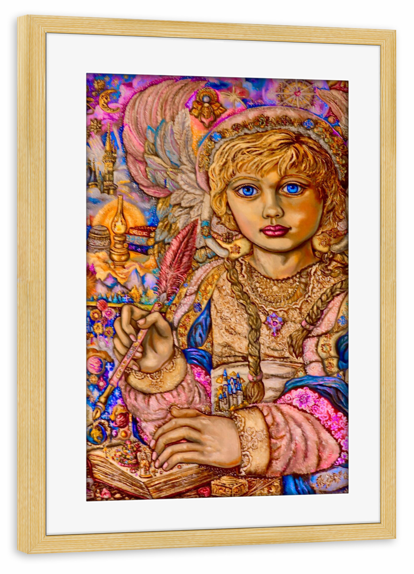 Poster mit Rahmen kiefer "Yumi Sugai.Erzengel Raziel" artboxONE - Menschen,Weihnachten - Engel,Gott,Fantasie,Religion