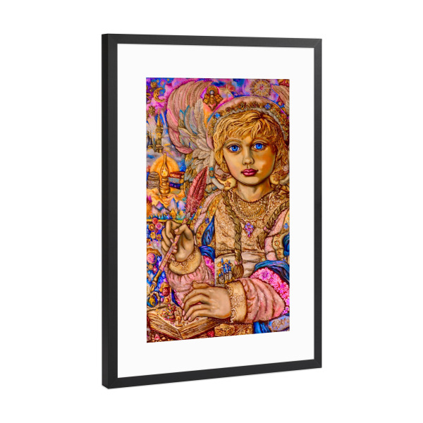 Poster mit Rahmen Schwarz (Metallic) "Yumi Sugai.Erzengel Raziel" artboxONE - Menschen,Weihnachten - Engel,Gott,Fantasie,Religion