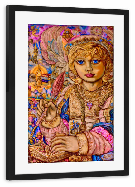 Poster mit Rahmen schwarz "Yumi Sugai.Erzengel Raziel" artboxONE - Menschen,Weihnachten - Engel,Gott,Fantasie,Religion