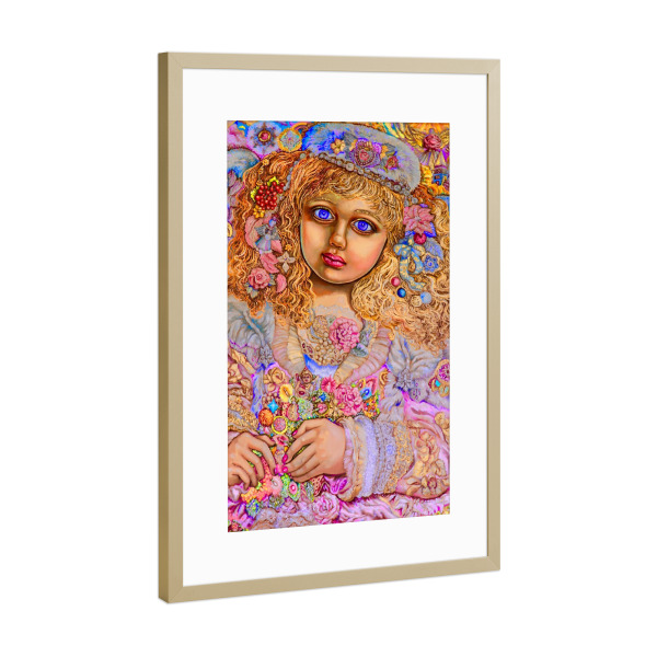 Poster mit Rahmen Gold "Weihnachtslichter Engel" artboxONE - Menschen,Weihnachten - Engel,Weihnachten,Lichter,Fantasie,Religion