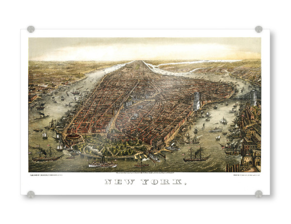 Acrylglasbild "Karte von New York City-l" artboxONE - Architektur,Kartografie