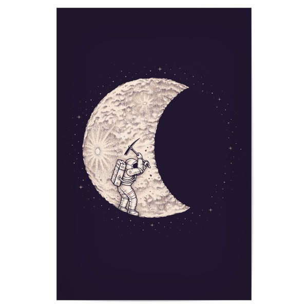 Poster 30x20 cm "Enkel Dika - Lunar Excavation" artboxONE - Comic,Männer,Galaxy