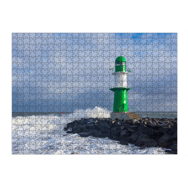 artboxONE Puzzle "Sturm, Wellen und Molenturm" artboxONE - Natur,Reise,Architektur,Reise / Strand und Meer