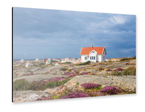 Alu-Dibond "Felsen, Häuser und Küste" 30x20 cm artboxONE