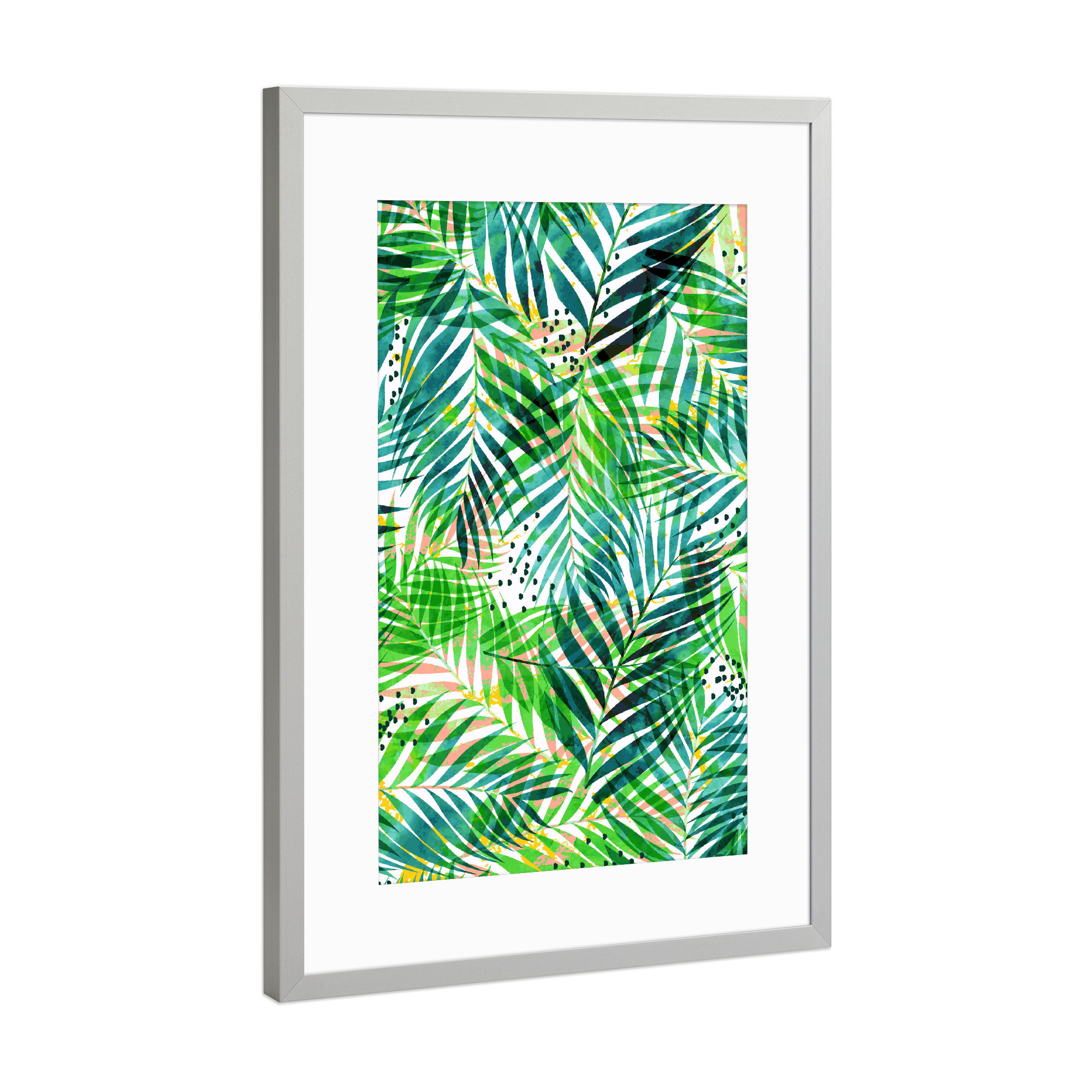 Poster mit Rahmen Silber "Dschungelpalme" artboxONE - Natur,Floral