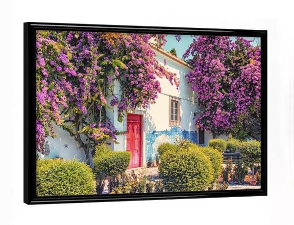 Poster mit schwarzem Rahmen "Bougainvillea in Lissabon" artboxONE - Städte,Reise,Architektur,Reise / Länder,Städte / Weitere