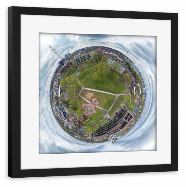 Poster mit Rahmen schwarz "Hamburg-Harburg, Schloss; low" artboxONE - Städte,Städte / Hamburg,Natur,Reise,Architektur