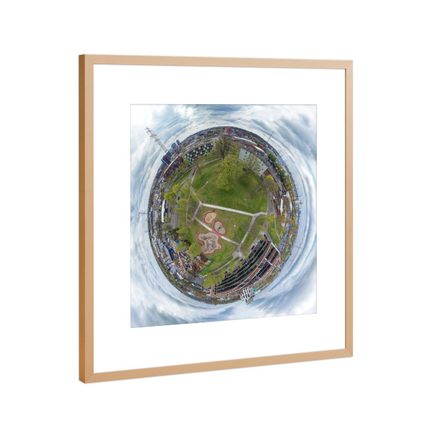 Poster mit Rahmen Kupfer "Hamburg-Harburg, Schloss; low" artboxONE - Städte,Städte / Hamburg,Natur,Reise,Architektur