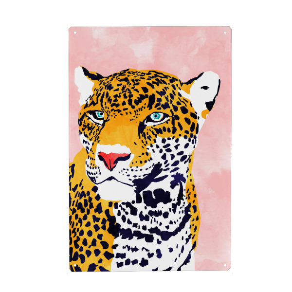 Holzbild "Das Leopardenportrait" artboxONE - Tiere - Aquarell,Tiere,Tierwelt,Tiger,Gepard,Leopard,Wild,Fett,Vielseitig,Böhmisch,Bunt,Lebendig