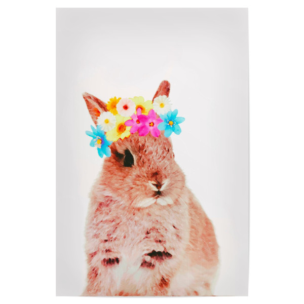 Poster "Blumenhase" artboxONE - Floral,Für Kinder,Tiere - Hase,Blumen,Blumen,Frühling,Schön,Tier,Wild