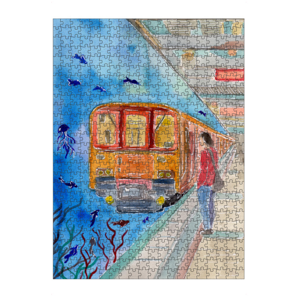 Puzzle Ravensburger "Unterwasser Bahnhof" artboxONE - Für Kinder,Reise / Strand und Meer,Unterwasser