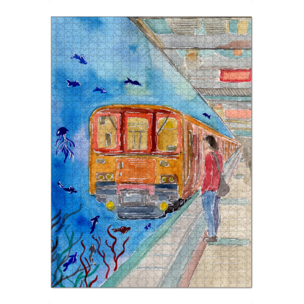 Puzzle Ravensburger "Unterwasser Bahnhof" artboxONE - Für Kinder,Reise / Strand und Meer,Unterwasser