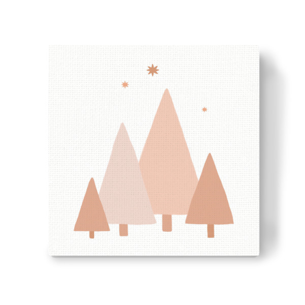 Leinwandbild "Minimale Bäume & Sterne" artboxONE - Natur,Für Kinder,Geometrie,Weihnachten,Festivals