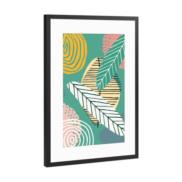 Poster mit Rahmen Schwarz (Metallic) "Botanik-Kunst-Design" artboxONE - Natur,Floral - Botanisch,Blumen,Modern,Zeitgenössisch,Floral,Natur