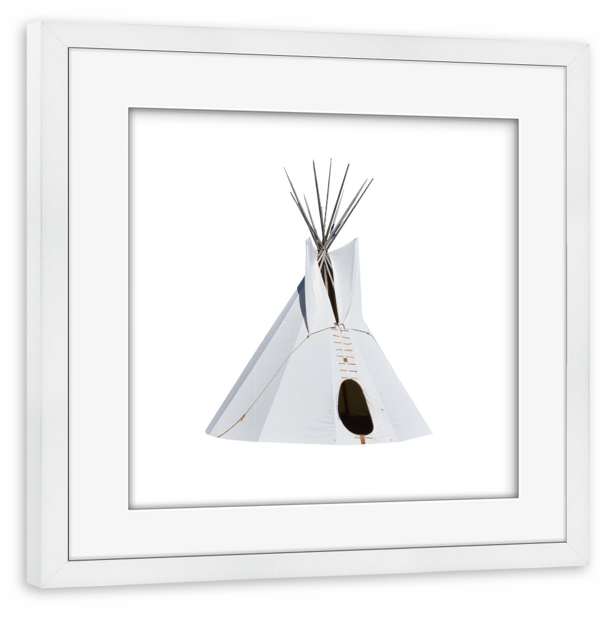Poster mit Rahmen weiß "Native Teepee" artboxONE - Reise,Reise / Länder