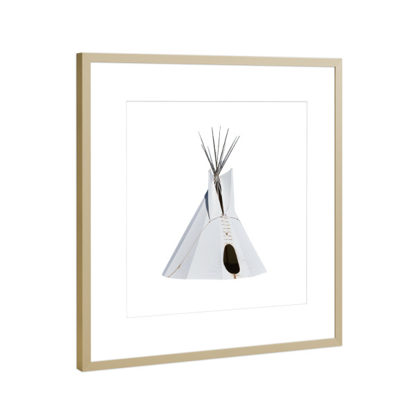 Poster mit Rahmen Gold "Native Teepee" artboxONE - Reise,Reise / Länder