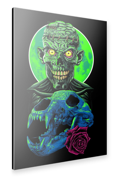 Alu-Dibond "Schädel und Blumenzombie" 30x20 cm artboxONE